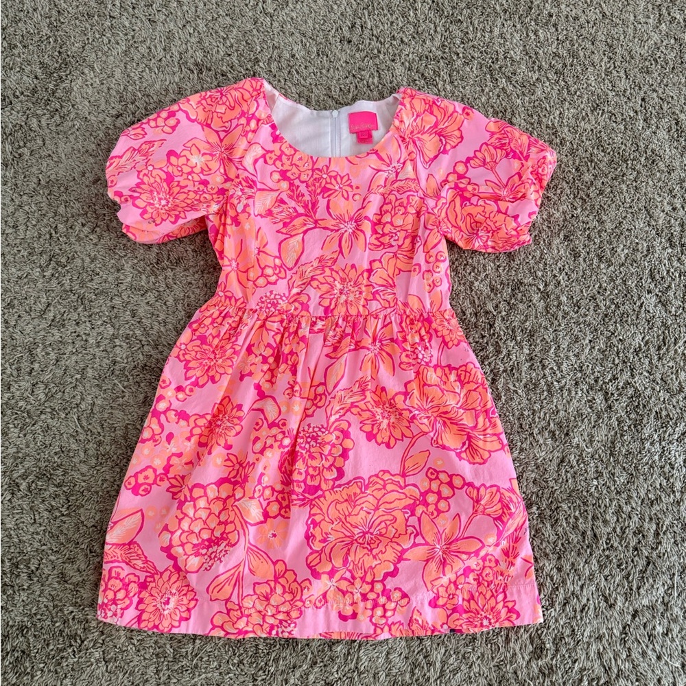 Lilly Pulitzer Pink and Orange Floral Kids Dress